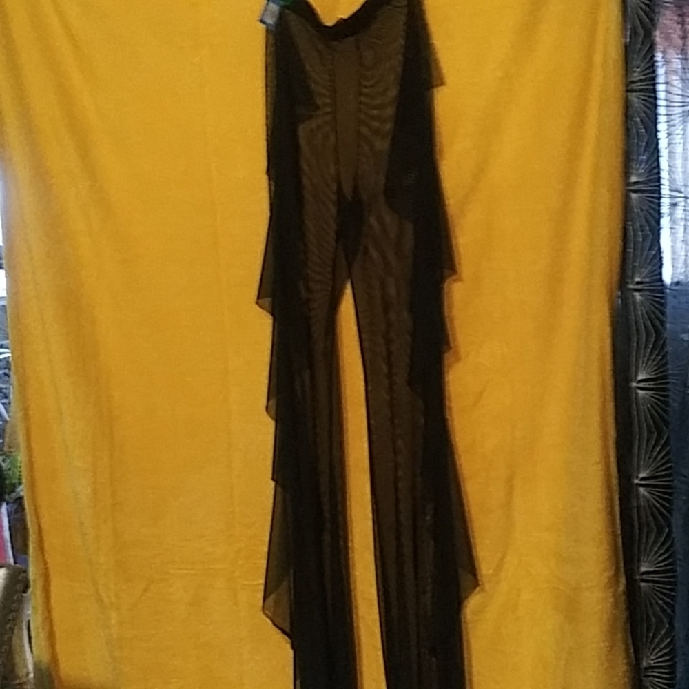 Sheer See Thru Ruffled leg pants